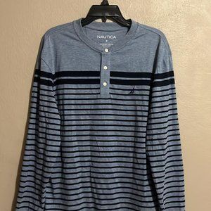 HENLEY NECK SWEATER NAUTICA BLUE